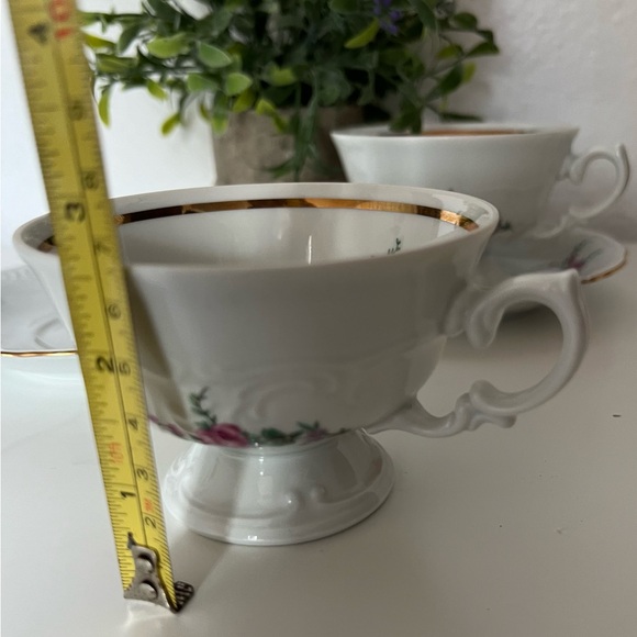 4 Vintage Royal Kent Collection-Poland Tea Cup and Saucer Plates China Floral - Picture 4 of 8